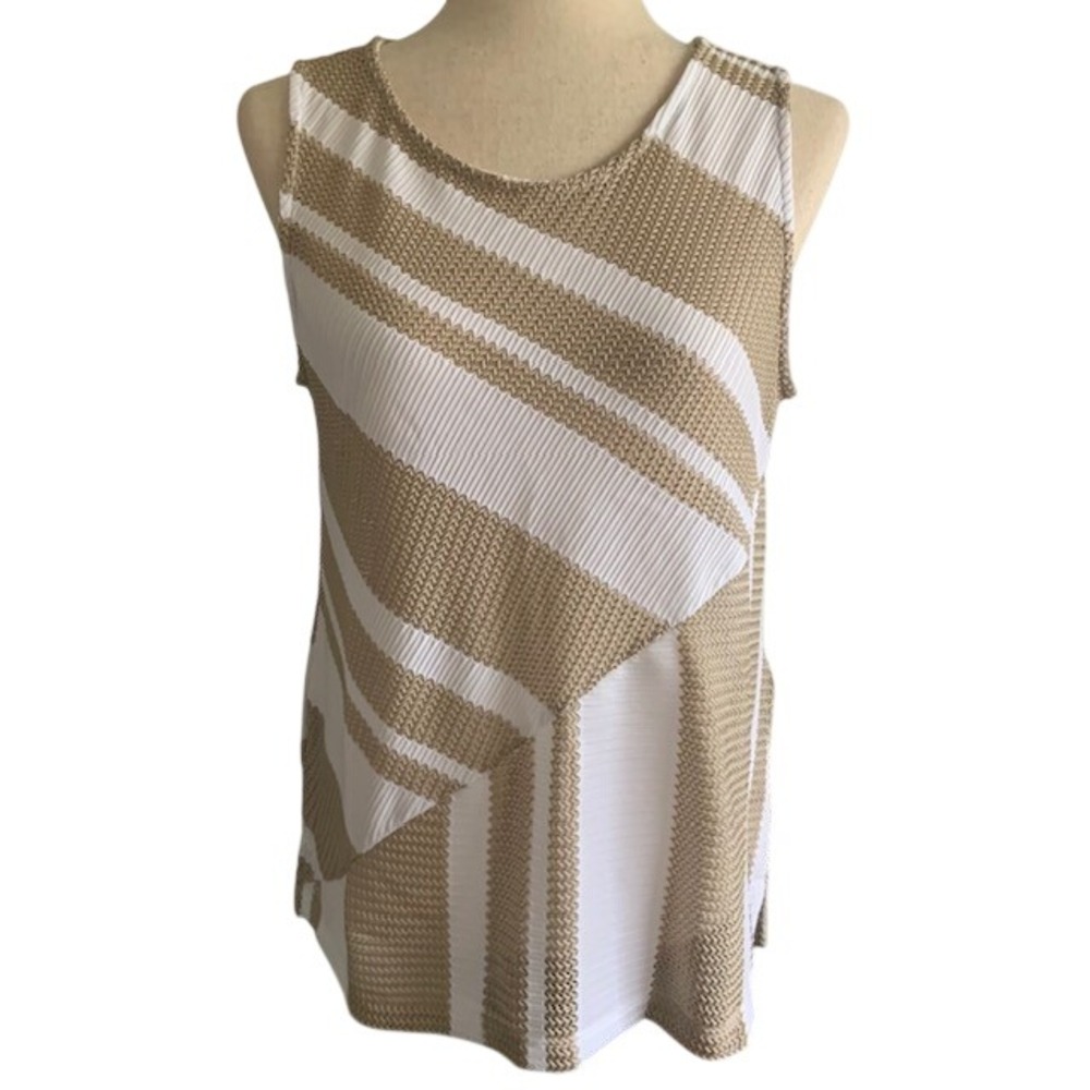 NWT Travelers by Chico's Size 1 Wheat Mesh Sonora Sand Neutral Coastal Beach